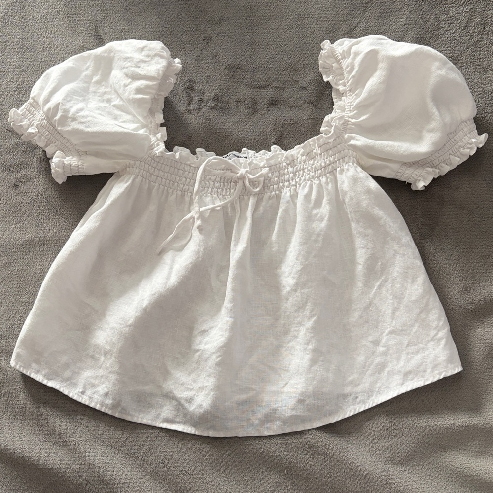 Reformation White 100% Linen Top size S - Picture 12 of 14